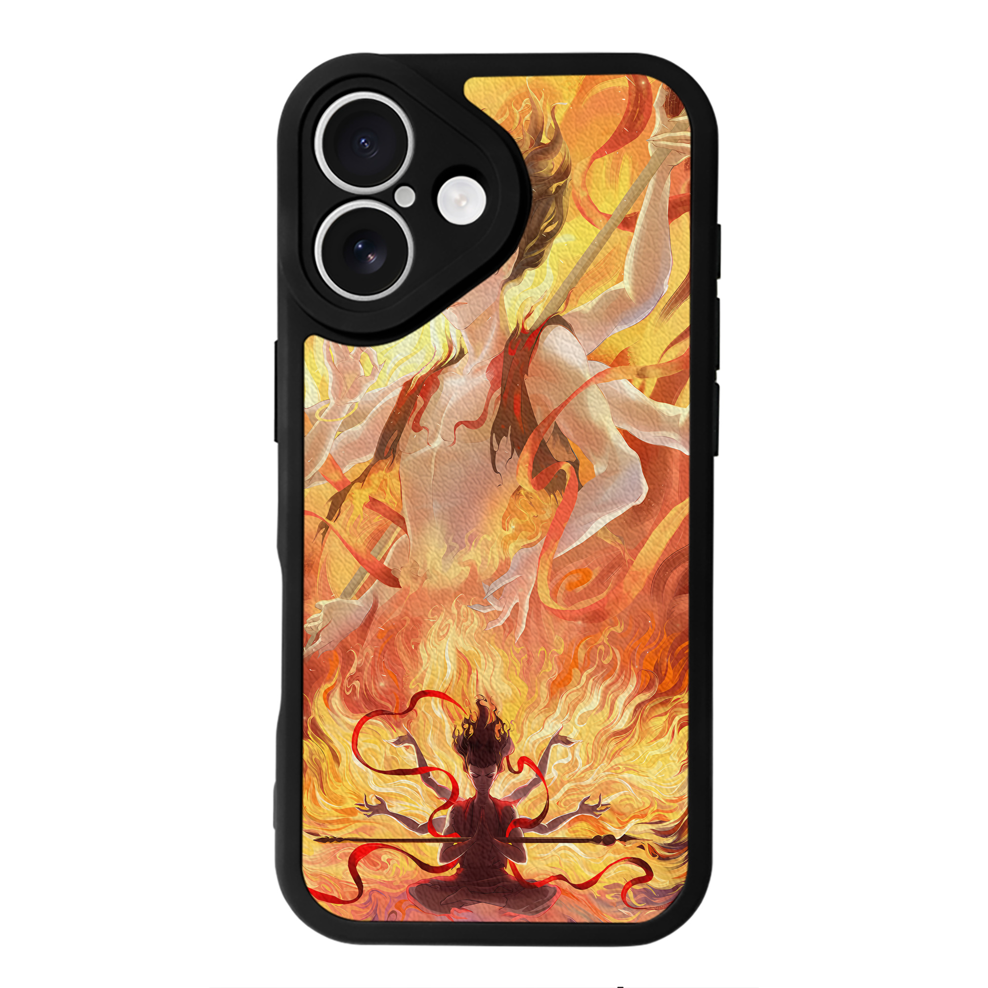 （画像用） Ne Zha 2 ナタ 魔童の大暴れ 【iPhone 16シリーズ対応】シリコンスマホケース（レザー調） 材質：シリコン